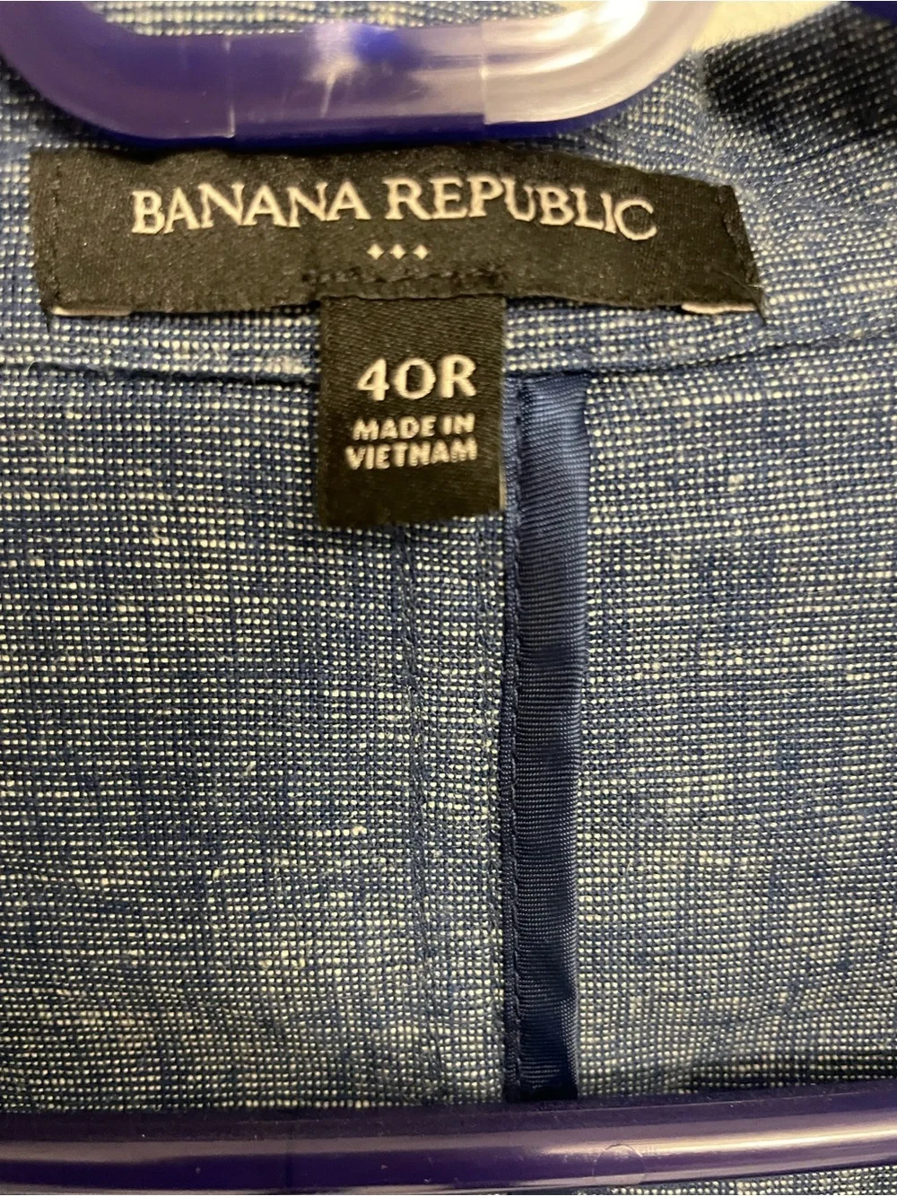 Banana Republic Blue Textured cotton linen chore Jacket blazer